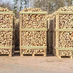 Kiln dried mix (Birch+Alder) firewood in 1,8 RM wooden crates